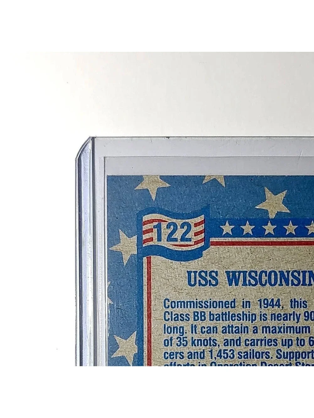 USS Wisconsin 1991 Topps Desert Storm #122 Card